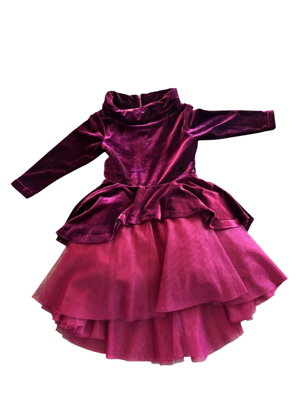 Joyfolie 5 Velvet & Tulle Pedi Voat Party Dress - Deep Red